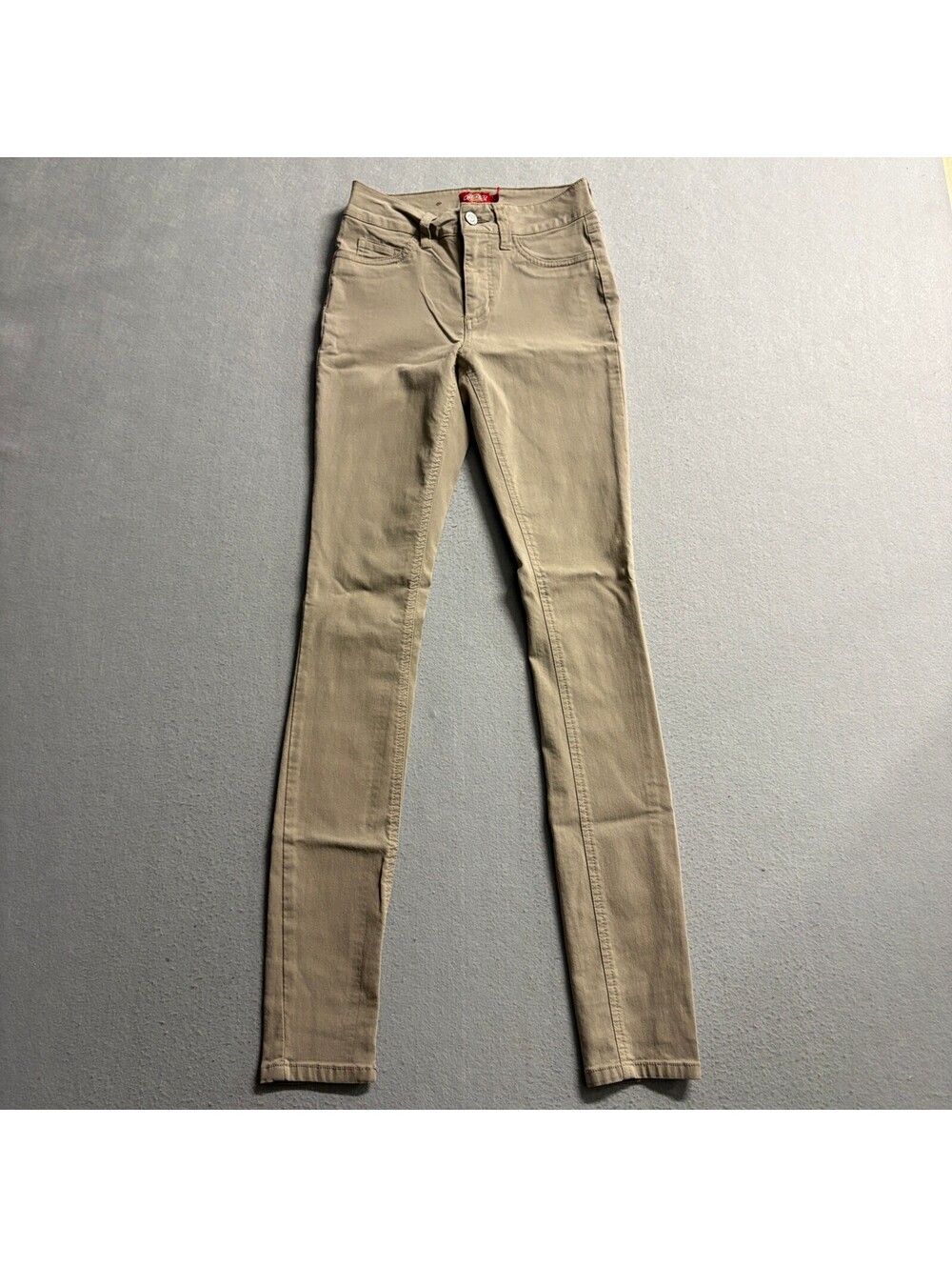 Dickies Skinny Pants Womens 0/24 Khaki Tan Stretch Rayon Blend Work Casual